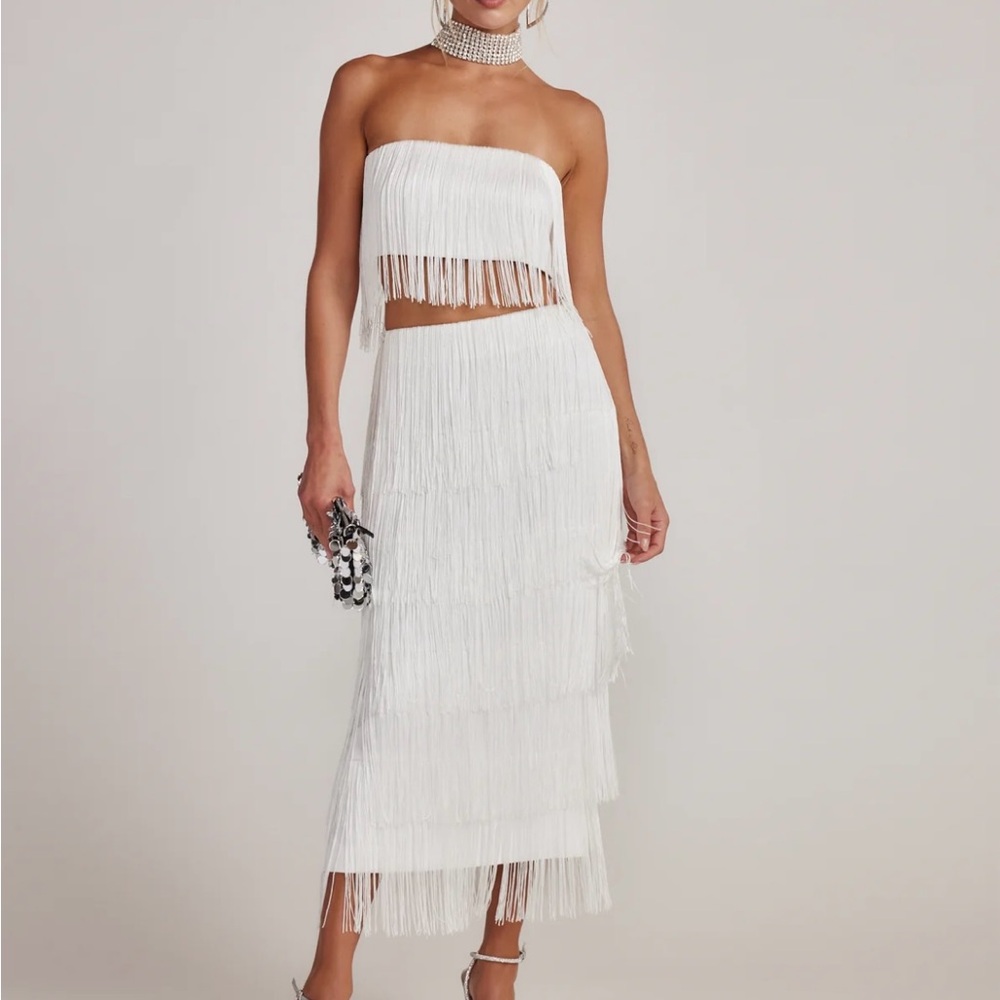 White Fringe 2-Piece Outfit